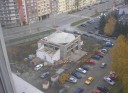 Pohľad na rozostavaný pravoslávny chrám v Košiciach koncom roku 2008.